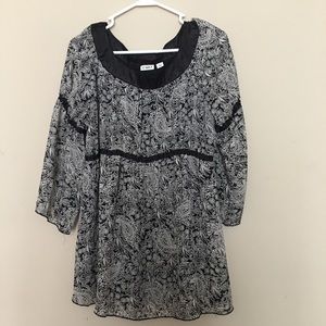 Ladies Cato paisley black babydoll top size L